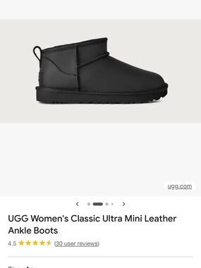 UGG Women's Classic Ultra Mini Leather Booties - Black